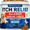 Dog Allergy Relief Chews Itching Skin Relief for Dogs Fish Oil Omega 3 Seasonal Allergies Pills Skin & Coat Anti ItchHot Spots Treatment Canine Immune